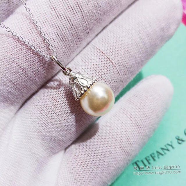 Tiffany飾品 蒂芙尼女士專櫃爆款Pearl Pendant項鏈 Tiffany蓋茨比珍珠銀項鏈  zgt1643